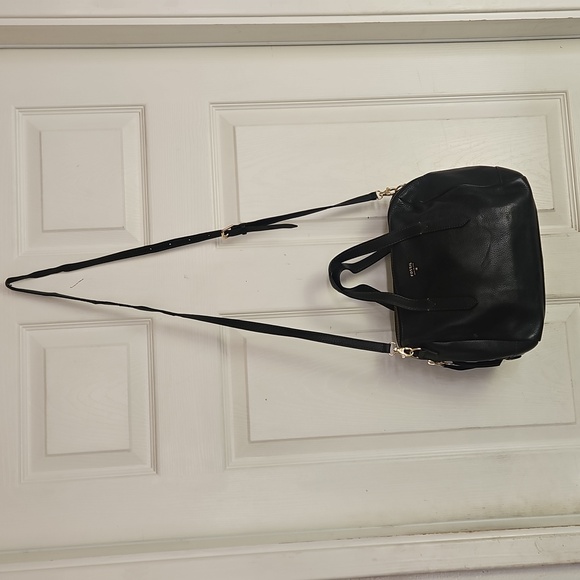 Fossil Black Crossbody Bag Satchel Pebbled Leather - Picture 6 of 16